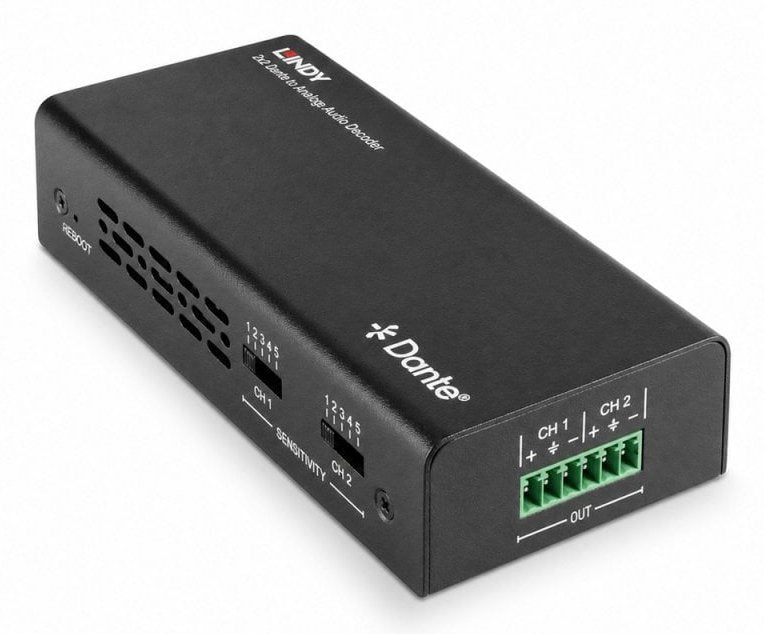 2ch Dante To Analog Audio Decoder
