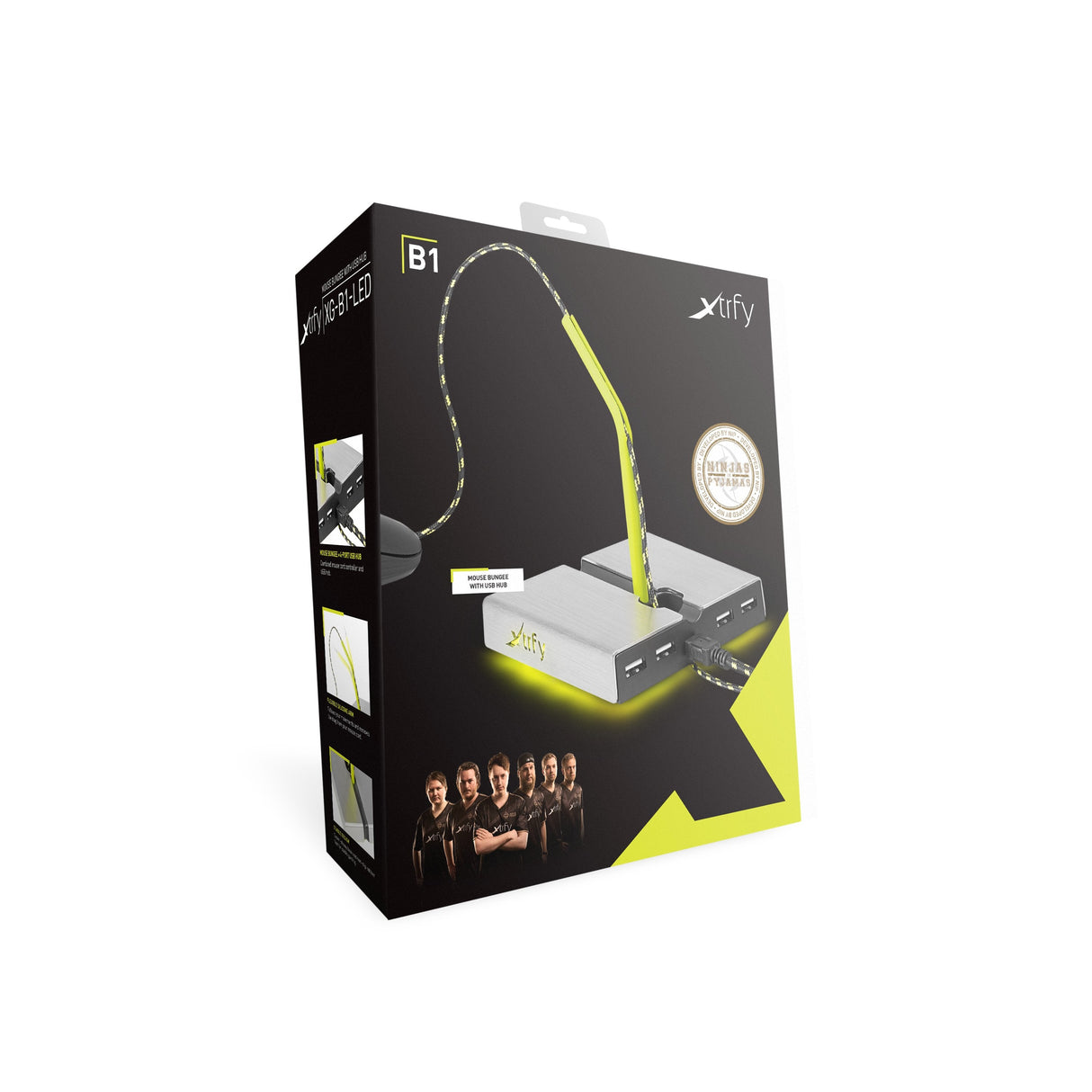 Cherry Xtrfy Zub B1 Raton Bungee Plata Amarillo Hub De Interfaz Usb 2.0
