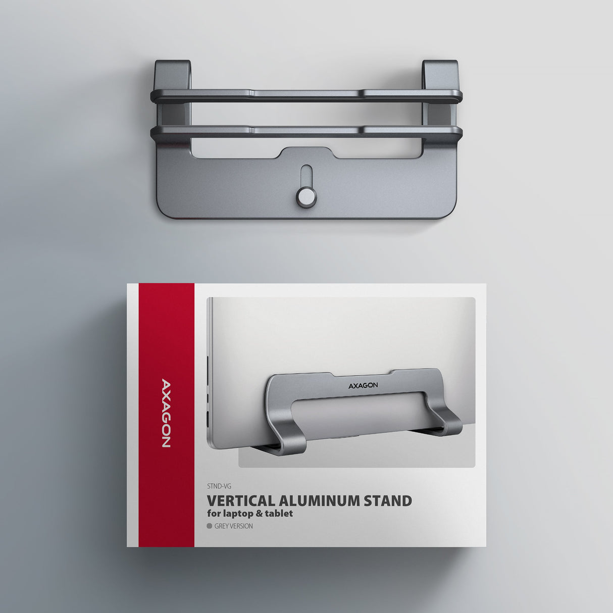 EAN 8595247909268 - Axagon STND-VG Vertikaler Laptop-Ständer, einstellbare Breite, Aluminium Soporte para ordenador portátil imagen 7