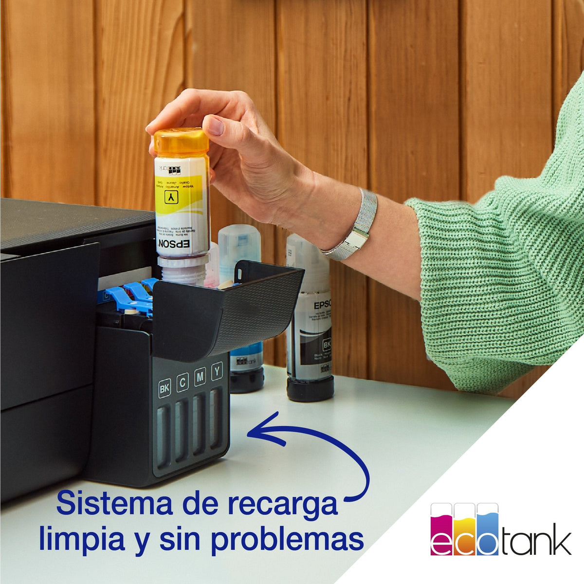 Impresora Multifunción Tinta Epson Ecotank Et 2865 Serie 2860 Color Tinta Recargable Negro