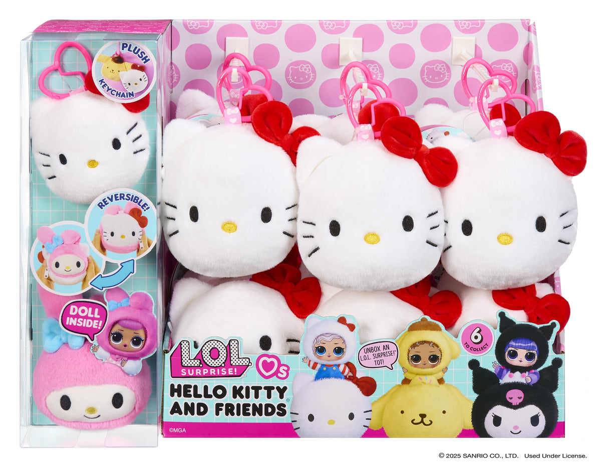 Mga Entretenimiento L.O.L. Surprise Loves Hello Kitty Peluche Reversible, Figura De Juguete Artículos Surtidos, Una Figura 249962-Euc