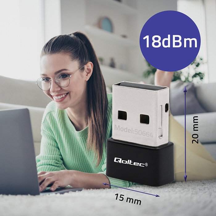 EAN 5901878506647 - Qoltec 50664 punto de acceso inalámbrico 650 Mbit/s Negro imagen 4