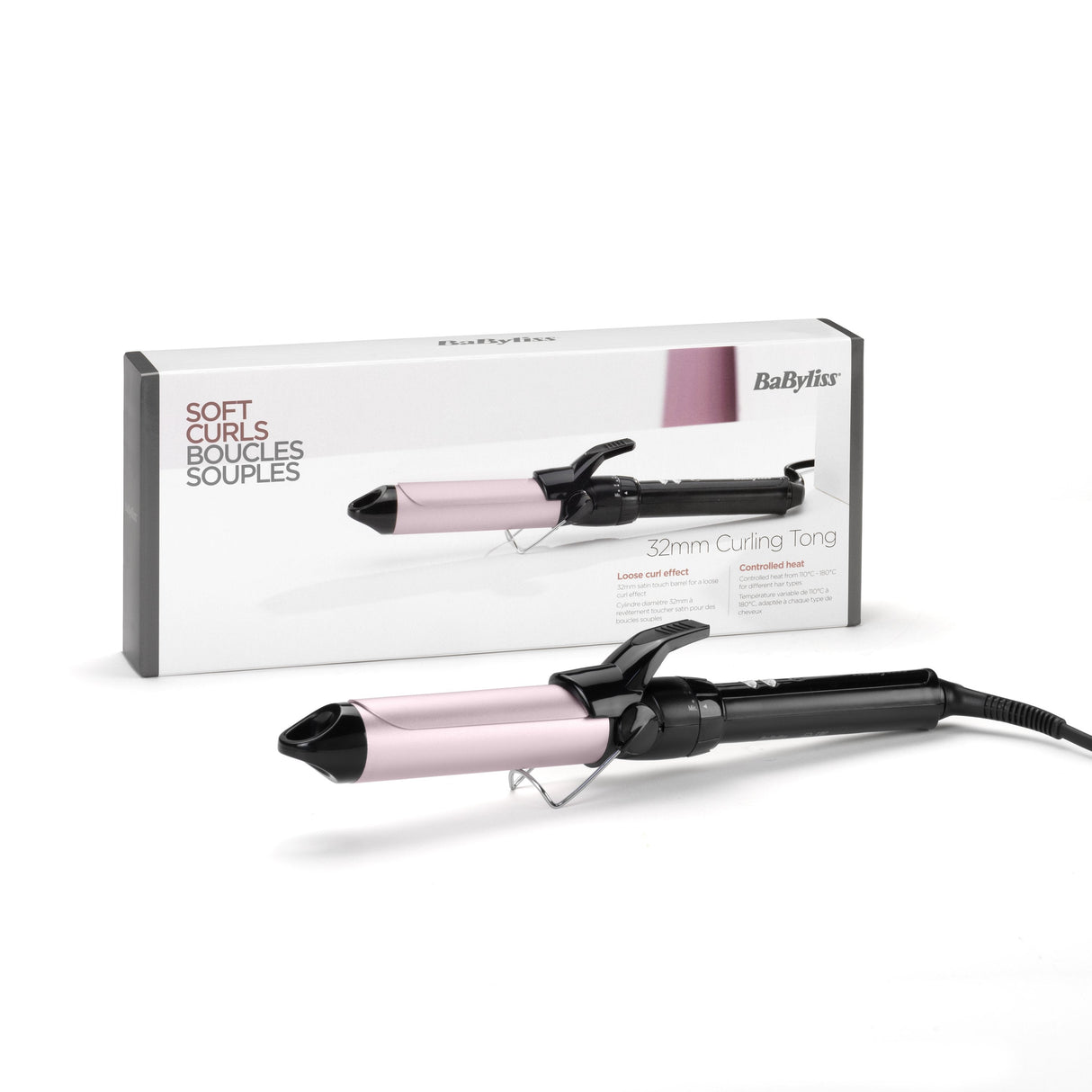 EAN 3030050069426 - BaByliss Pro 180 Sublim’Touch 25 mm Rizador de pelo Caliente Negro, Rosa 1,8 m imagen 3
