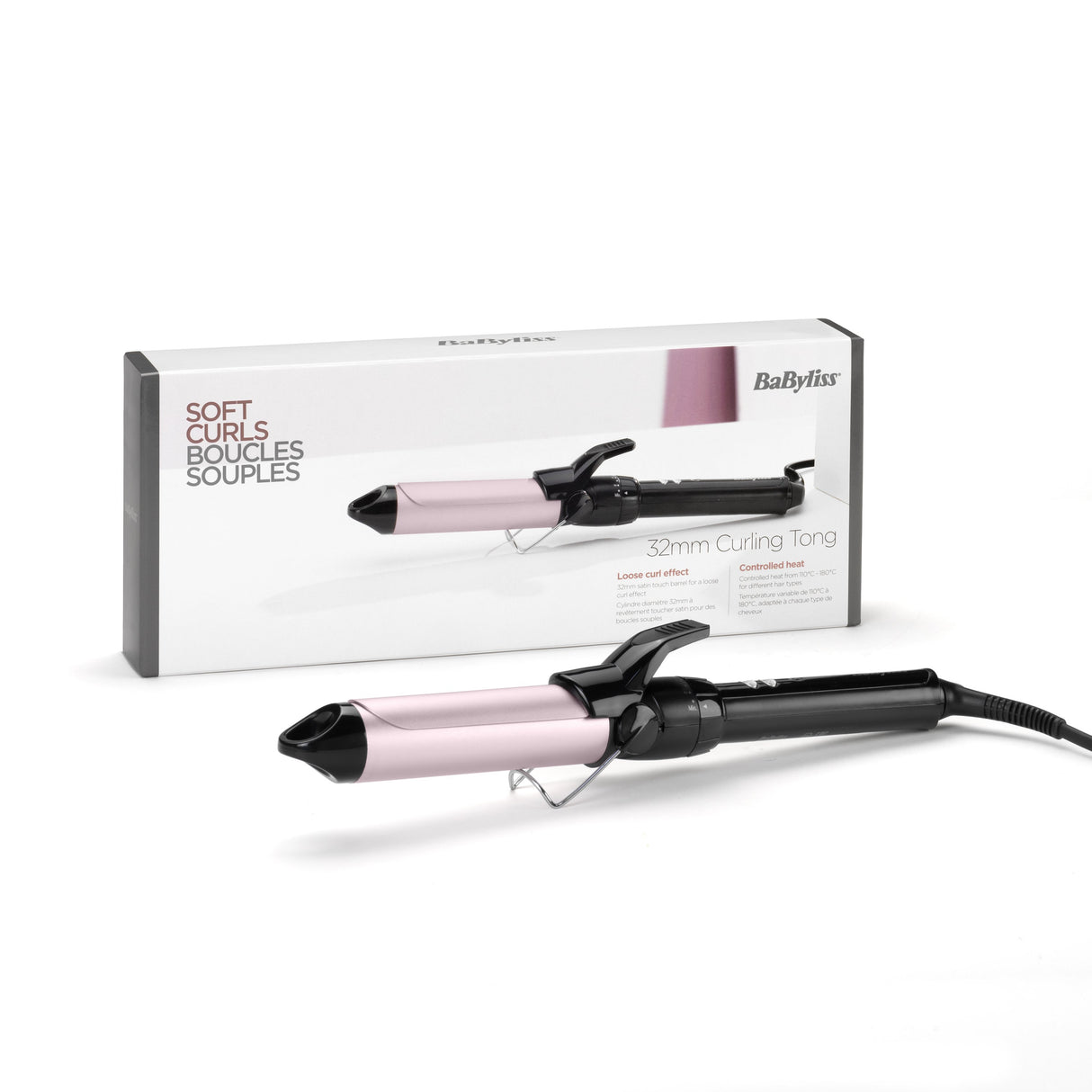 EAN 3030050069433 - BaByliss C332E Utensilio de peinado Rizador de pelo Caliente Negro, Rosa 1,8 m imagen 2