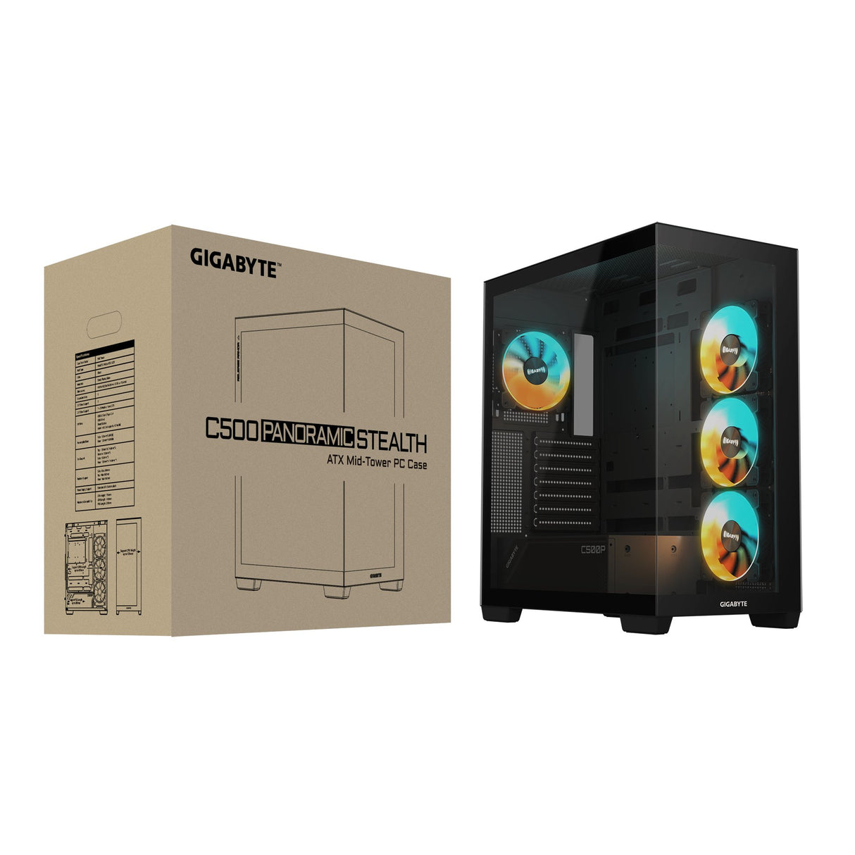 EAN 4719331555023 - GIGABYTE C500 PANORAMIC STEALTH Midi Tower Negro imagen 8