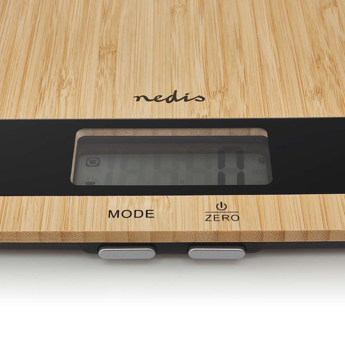 Nedis Bascula De Cocina Digital Madera / Plastico Marron