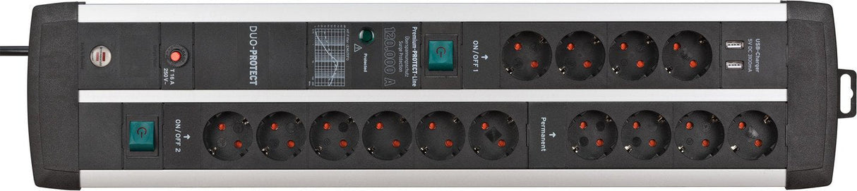 EAN 4007123662951 - Brennenstuhl 1392000232 base múltiple 3 m 14 salidas AC Interior Negro, Plata imagen 2