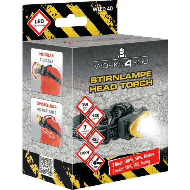 Schwaiger Cob Linterna Frontal Led