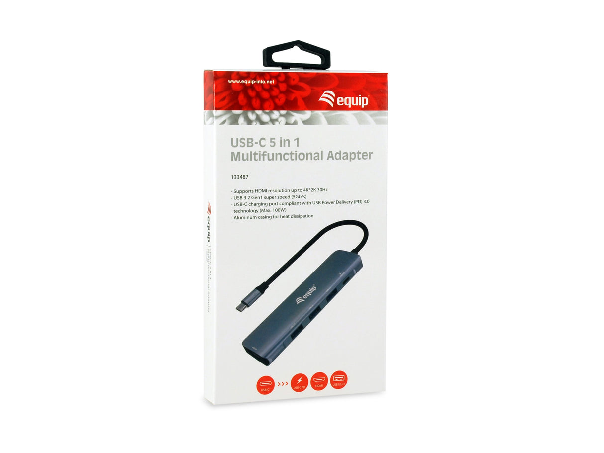 EAN 4015867228869 - Equip 133487 hub de interfaz USB 3.2 Gen 1 (3.1 Gen 1) Type-C 5000 Mbit/s Negro, Gris imagen 4