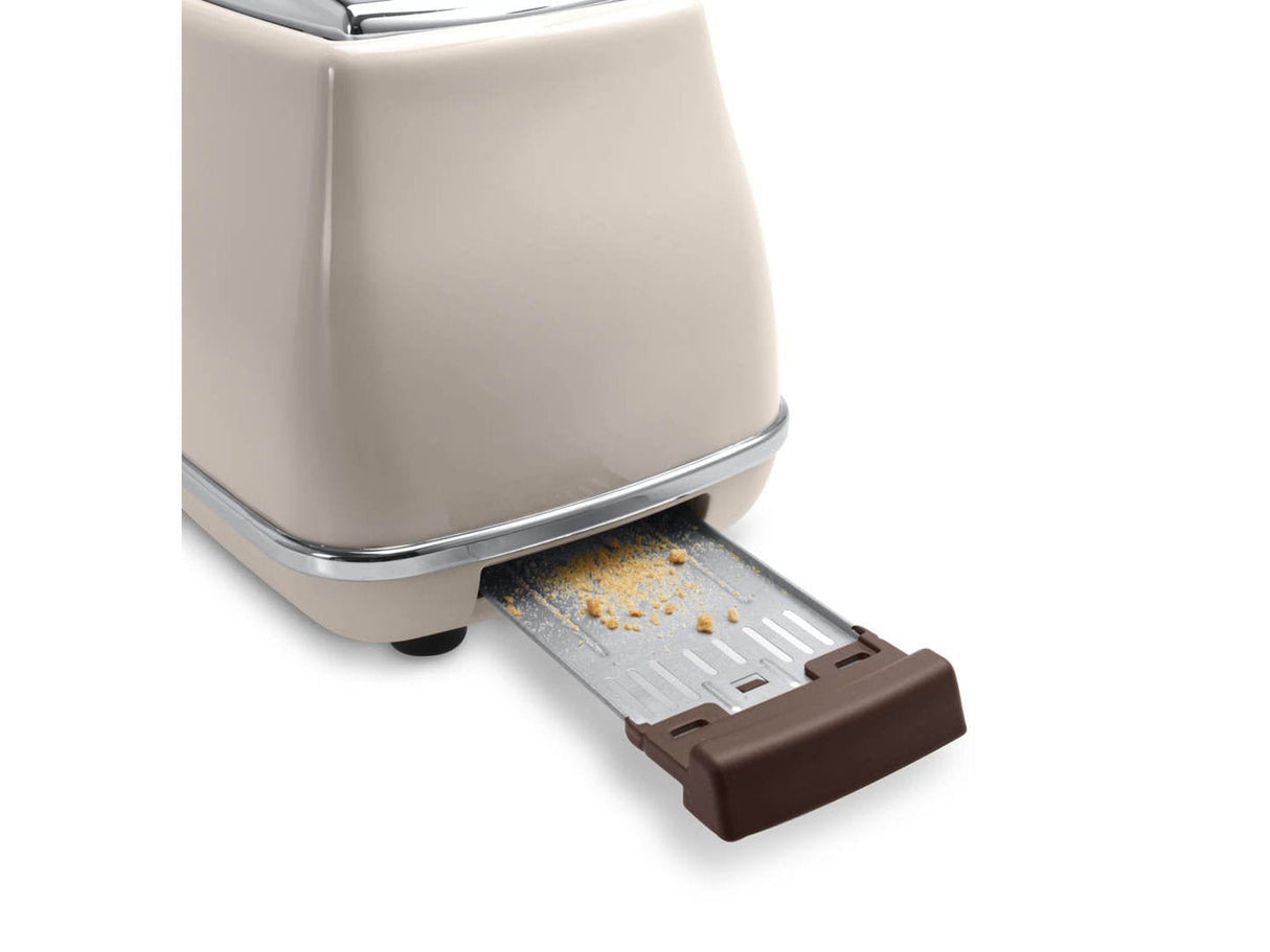 Tostadora Delonghi Icona Vintage Ctov 2103.Bg Beige, 900 Vatios, Para 2 Rebanadas De Pan Tostado Ctov 2103.Bg