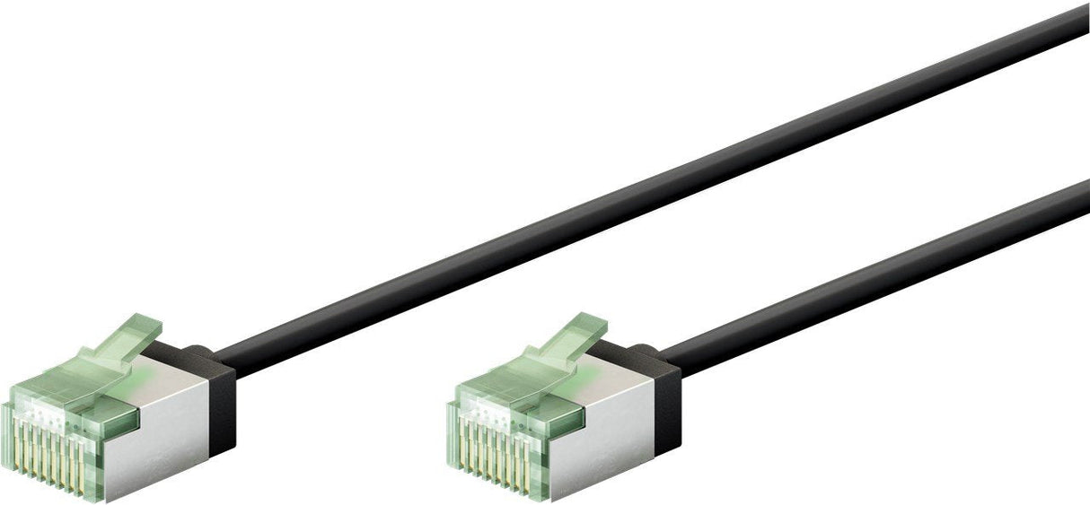 Goobay Cable Patch Ultraflexible Cat.8.1 Delgado, U/Ftp Negro, 5 Metros, Clavijas Extracortas 74356