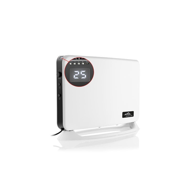 Eta Eta162490000 Calentador Convector, 3 Niveles De Potencia: 750w, 1250w, 2000w, Pantalla Led, Blanco