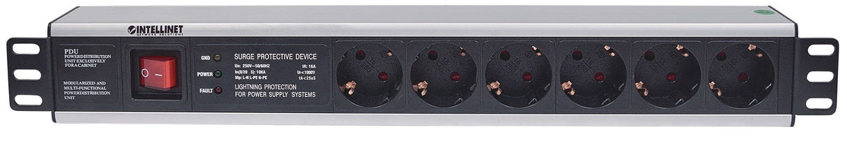 EAN 0766623713962 - Intellinet 713962 unidad de distribución de energía (PDU) 6 salidas AC 1.5U Negro imagen 3