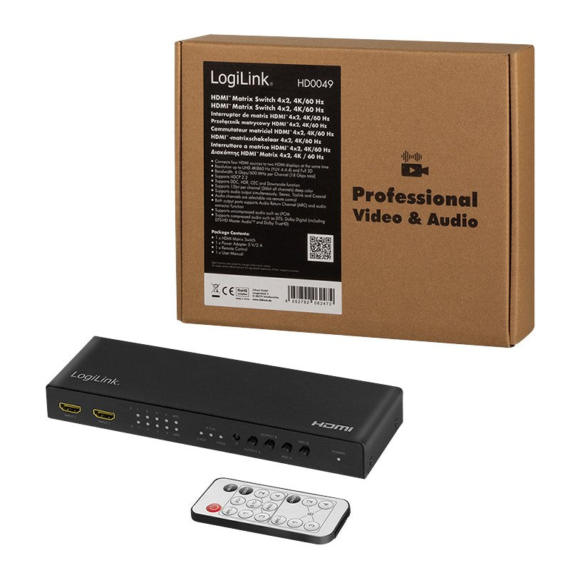 EAN 4052792062472 - LogiLink HD0049 matriz de conmutación Matriz de conmutación AV 5 W imagen 10