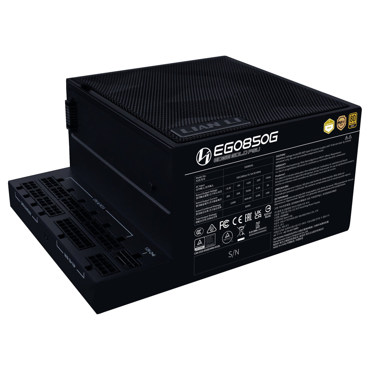 EAN 4718466016232 - Lian Li EG0850G unidad de fuente de alimentación 850 W 24-pin ATX SFX Negro imagen 1