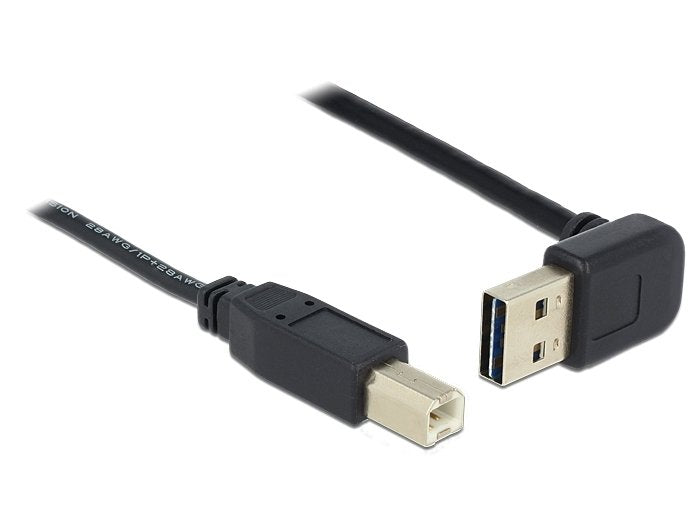Delock Cable Easy-Usb 2.0 Typ-A Stecker Gewinkelt Oben Unten > Usb 2.0 Typ-B Stecker 5 M