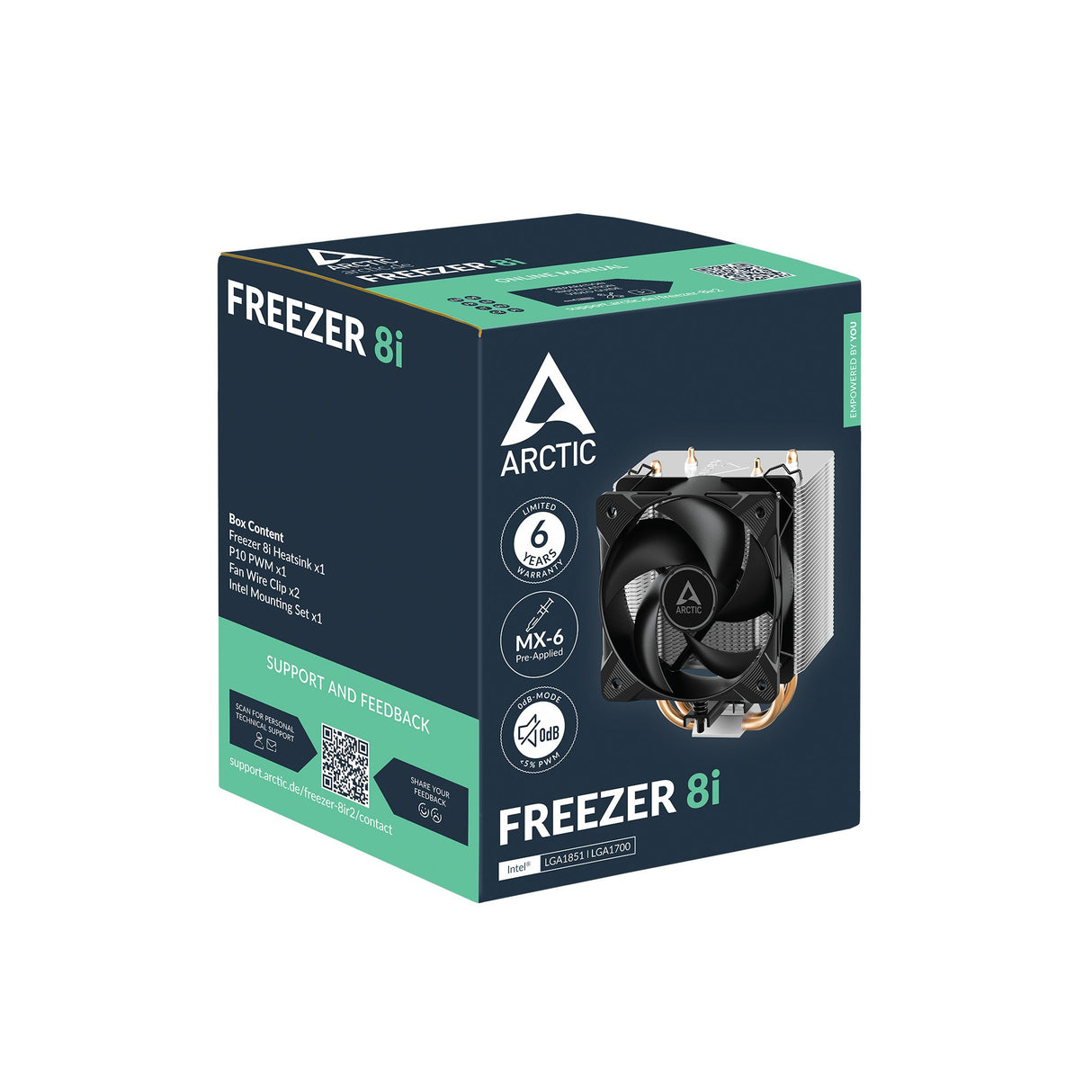 EAN 4895265000508 - ARCTIC Freezer 8i Procesador Refrigerador de aire 10 cm Aluminio, Negro imagen 6