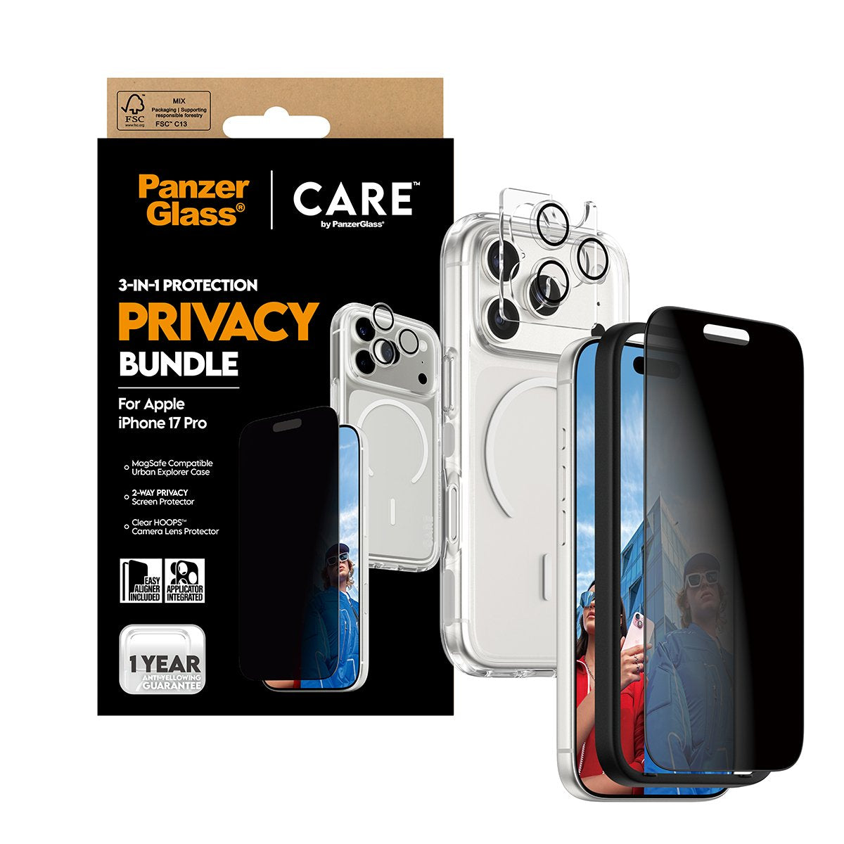 Panzerglass Care 3-In-1 Flagship Privacy Hndle Iphone 17 Pro