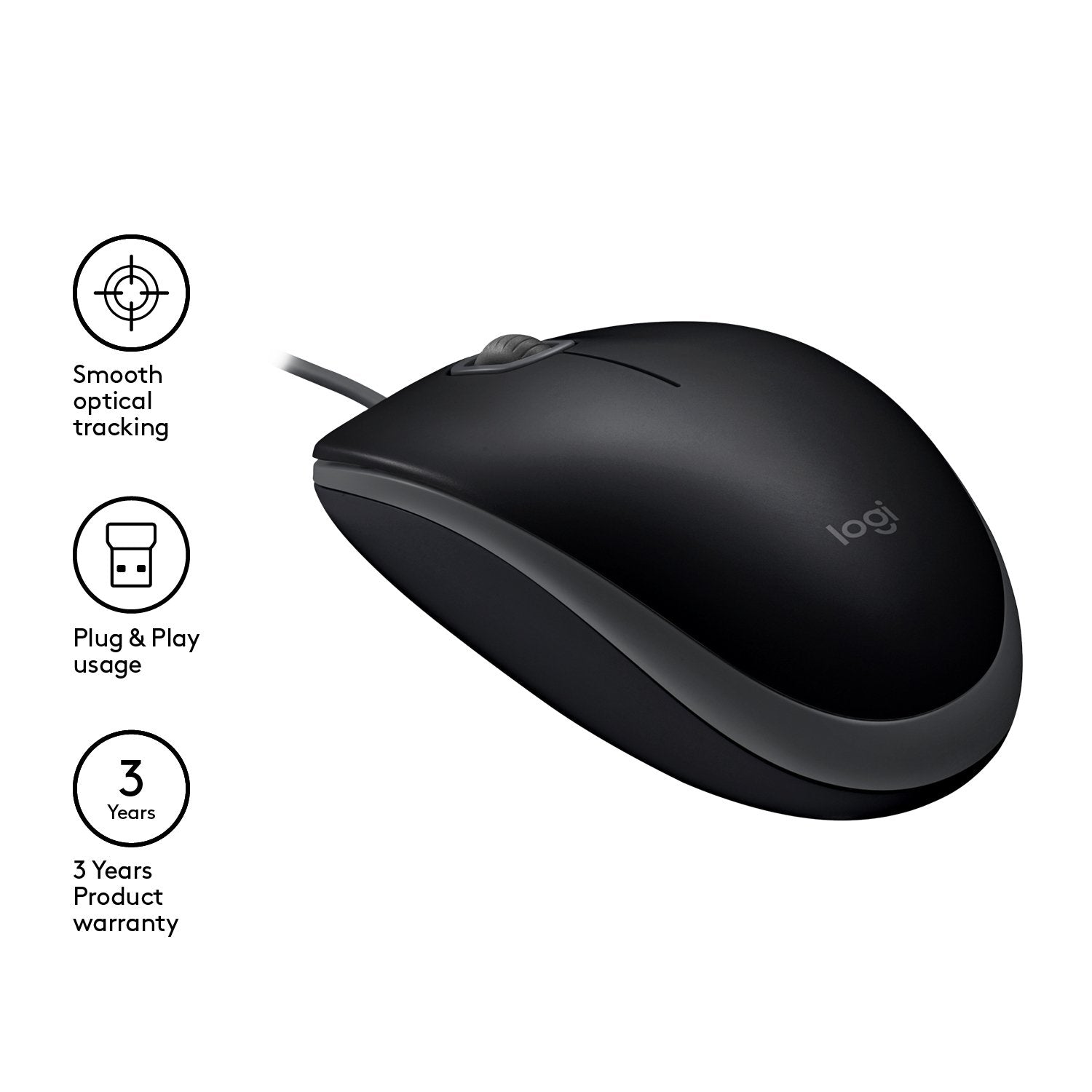 Raton Logitech B110 Silent Optico Usb Negro 910-005508