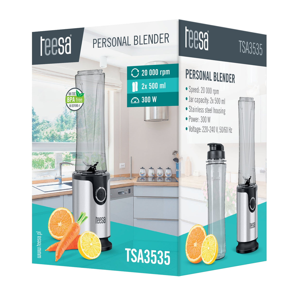 EAN 5901890020787 - Teesa TSA3535 0,5 L Batidora de vaso 300 W Acero inoxidable imagen 5