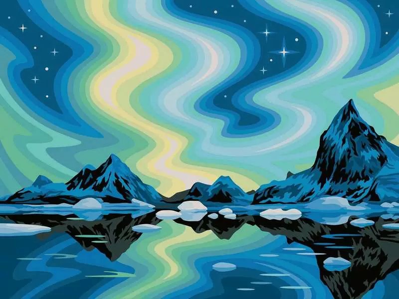 Edición De Lienzo De Ravensburger Creart - Northern Lights, Pintura 23907