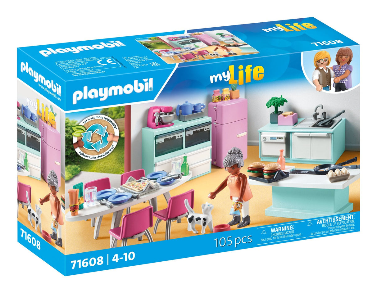 Playmobil 71608 My Life Cocina Con Comedor, Juguete De Construcción 71608