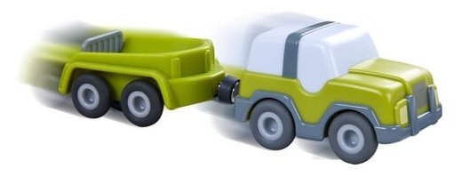 Haba Kullerbü - Vehículo Todoterreno Con Remolque, Vehículo De Juguete Antracita/Blanco 1306687001