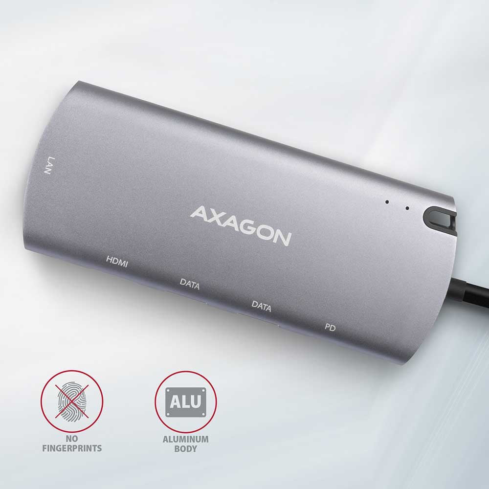 Axagon Concentrador Multipuerto Hmc-6m2, Usb 3.0, M.2-Sata, Hdmi, Gbit-Lan, 2x Usb-A, 1x Usb-