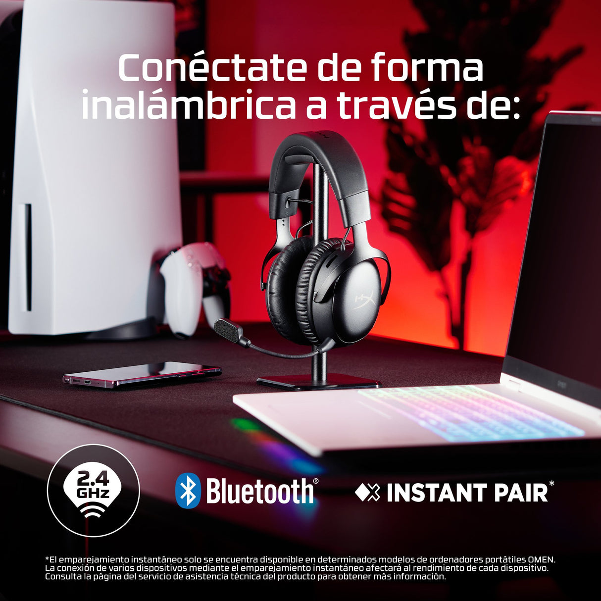 EAN 0198415435569 - HyperX Cloud III S Wireless Black-Red Gaming Headset Inalámbrico Diadema Juego Bluetooth imagen 7