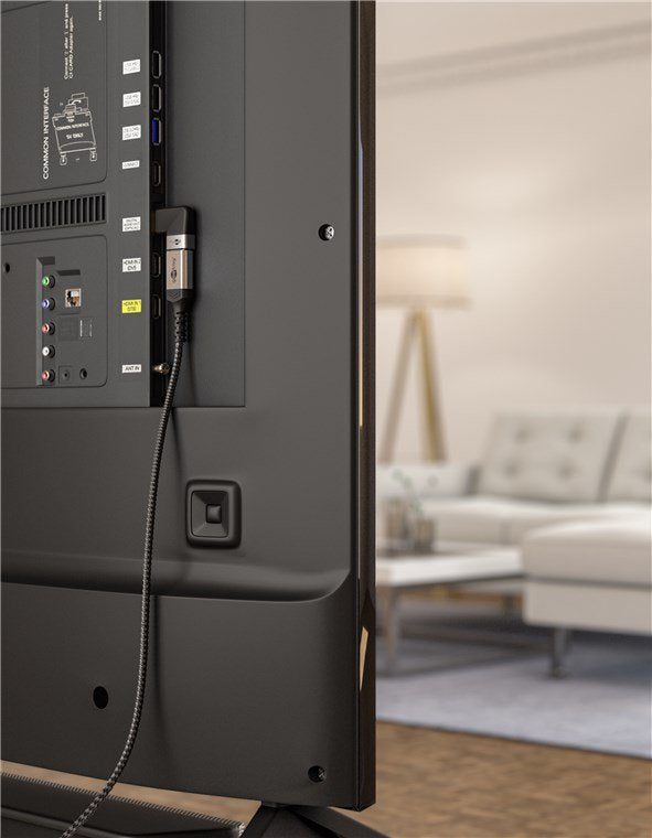 Goobay 72010 Hdmi Angled Adapter 90° Horizontal, 8k @ 60 Hz, Gold-Plated, Black, Silver