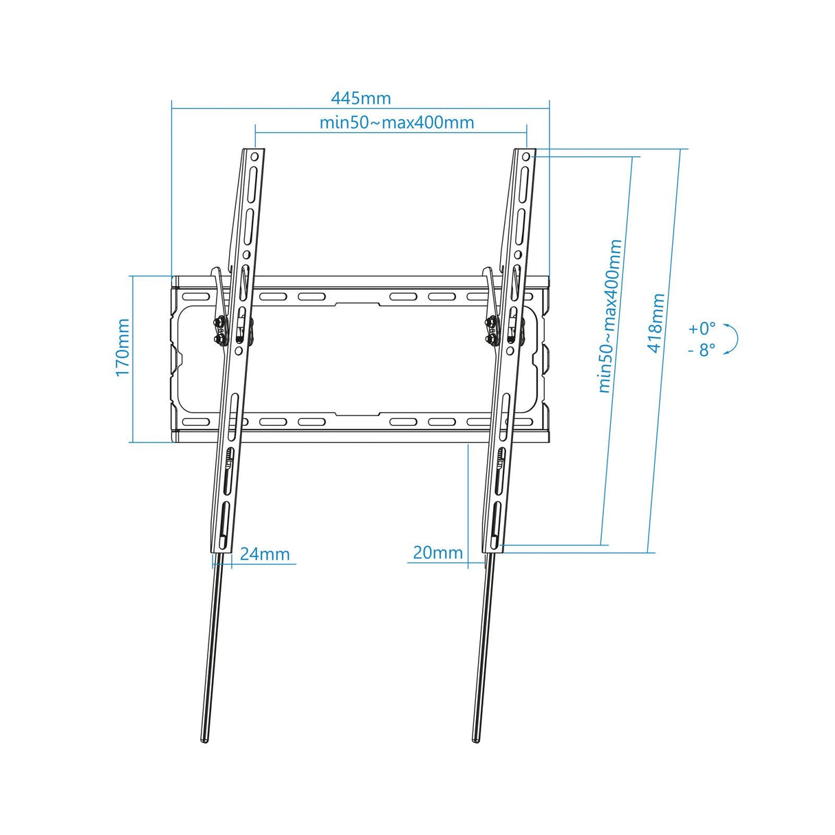 Tooq Soporte Fijo De Pared Para Tv De 32"-70" Inclinable - Peso Max 45kg - Vesa 400x400mm