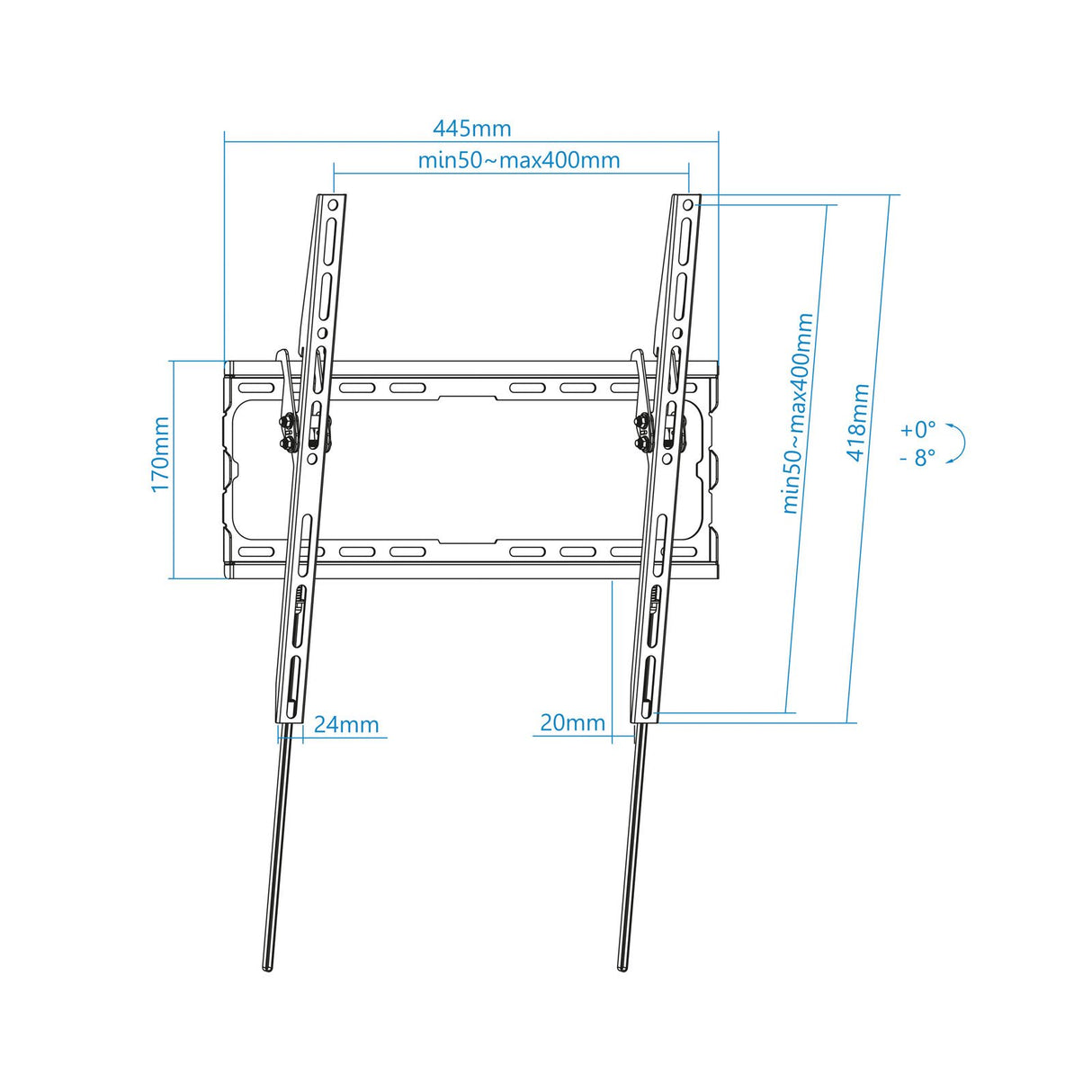 EAN 8433281011953 - TooQ LP1071T-B soporte para TV 177,8 cm (70") Negro imagen 3