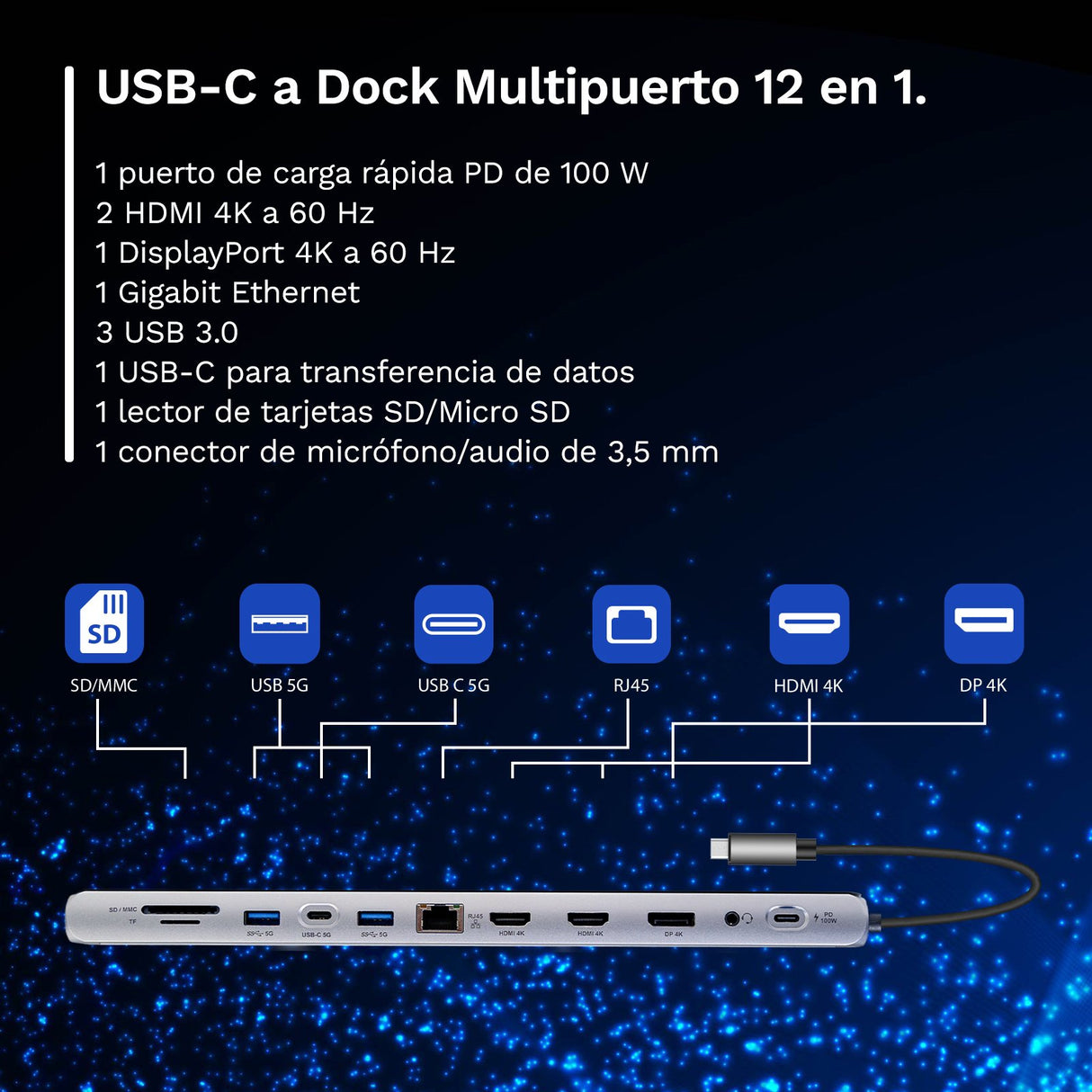 EAN 8052101435351 - Ewent EW1150 base para portátil y replicador de puertos Alámbrico USB 3.2 Gen 1 (3.1 Gen 1) Type-C Alumin imagen 13