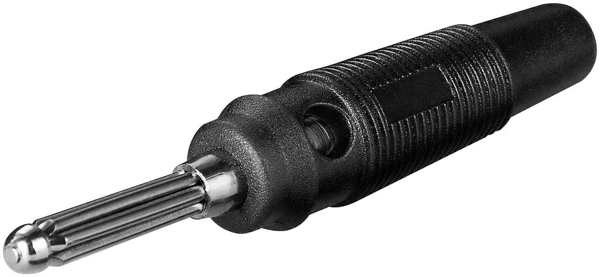 Conector  Banana 4mm Macho  Negro Goma Blanda
