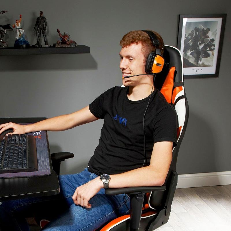 EAN 0094338074567 - X Rocker Agility eSports Silla para videojuegos de PC Asiento acolchado tapizado Negro, Naranja, Blanco imagen 6