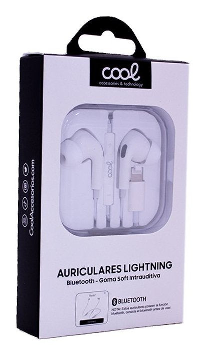 Cool Auriculares Blancos Stereo Con Micro Iphone - Goma In-Ear (Lightning Bluetooth)