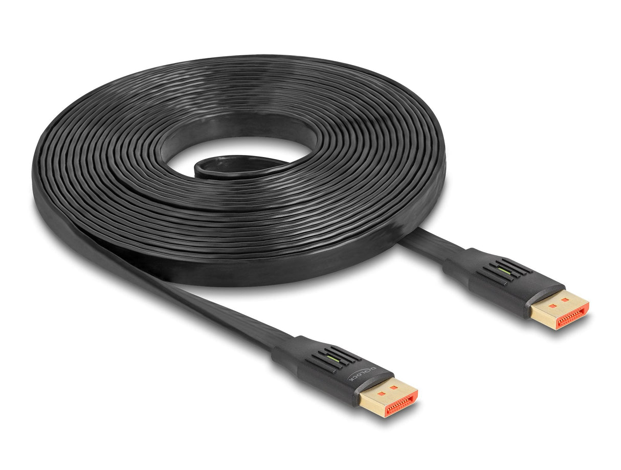 Cable De Banda Plana De Delock Displayport 8k 60hz Negro, 5 Metros 81008