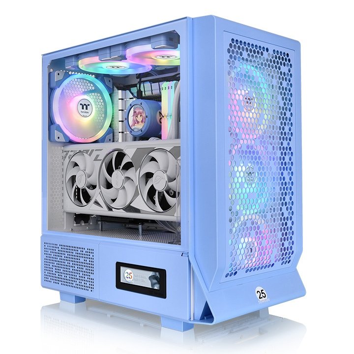 Caja Thermaltake Ceres 330 Tg Hydrangea Blue Argb Atx 2xusb 3.0 Sin Fuente Azul