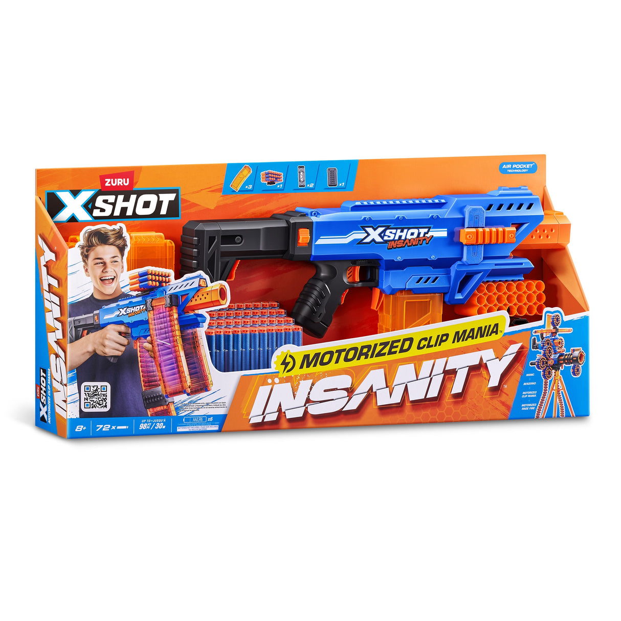 Zuru Xshot - Insanity Clip Blaster Motorisiert Mit Darts 36786