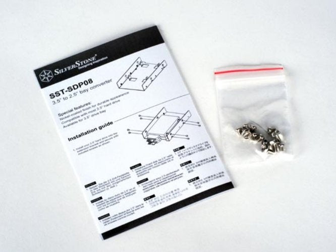 Silverstone Sst-Sdp08b Panel Bahía Disco Duro 8,89 Cm (3.5") Negro, Níquel