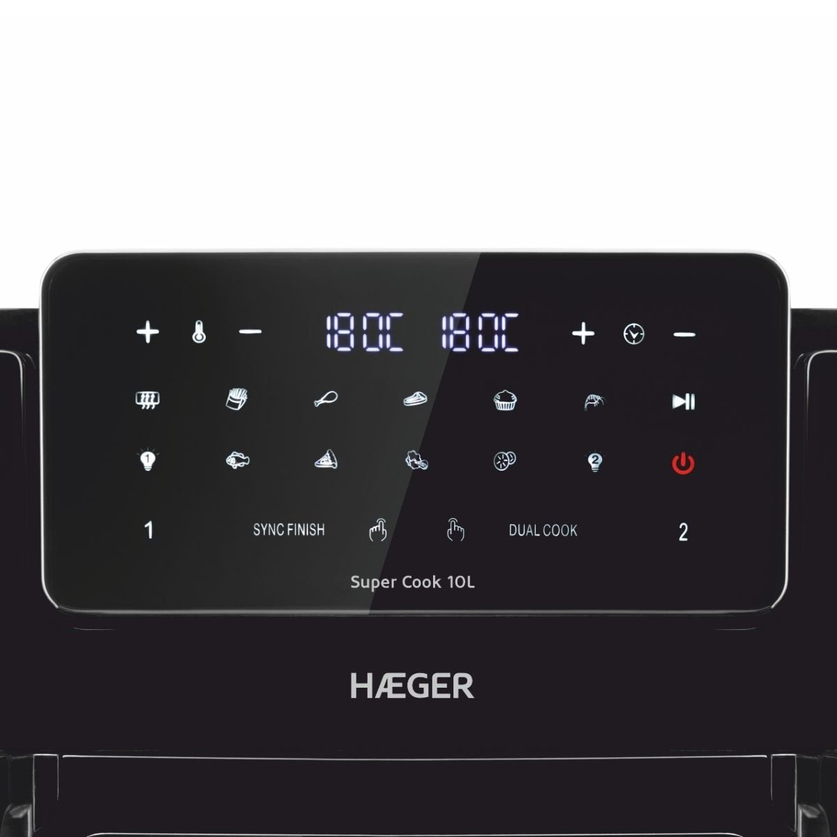 EAN 5608475038693 - Haeger AF-D10.010A freidora Doble 10 L Independiente 2600 W Freidora de aire caliente Negro imagen 5