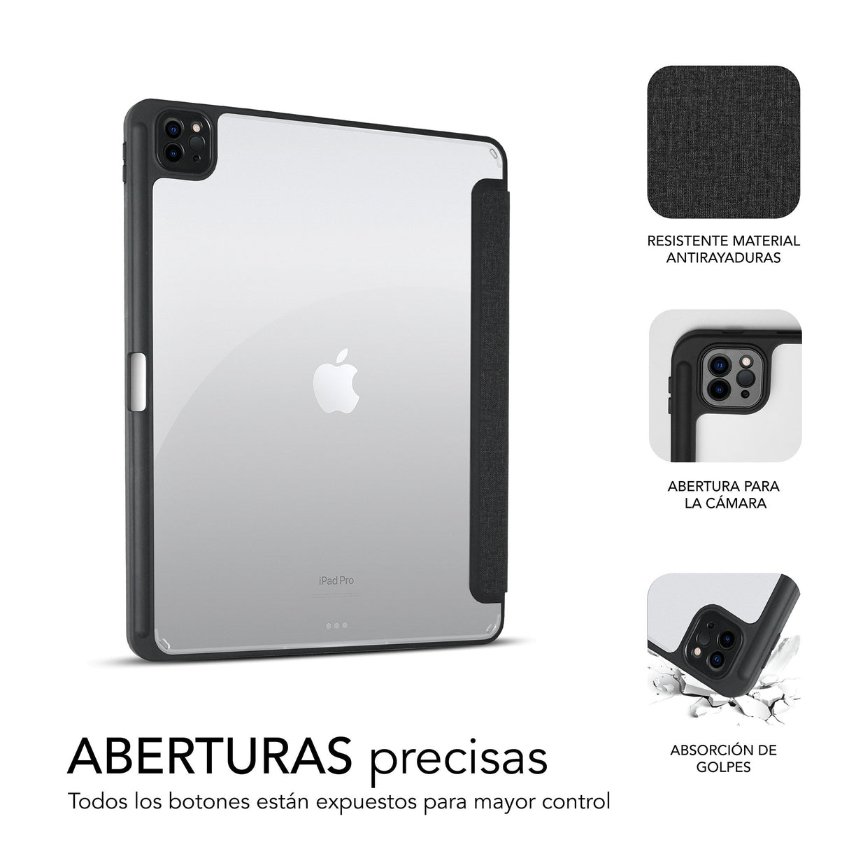 EAN 8436586742751 - SUBBLIM SUBCST-5SC400 funda para tablet 27,9 cm (11") Folio Negro, Transparente imagen 4