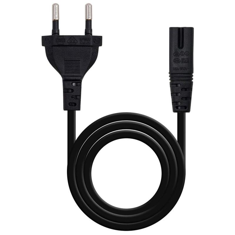 Cable De Alimentación Para Cargadores En Forma De 8 Negro 1.5m
