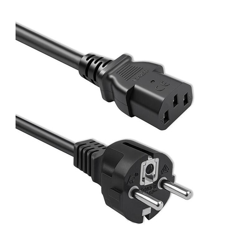 Cable De Alimentación Schuko Cee 7/7 (E/F) Iec C13 3x1.0mm2 Cobre Puro Cu 3m