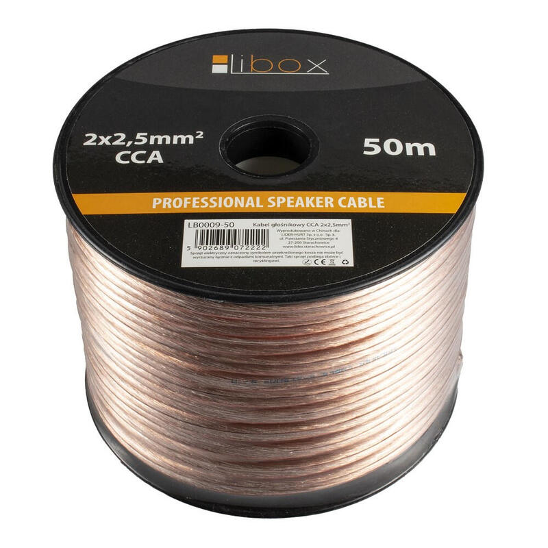 Cable De Altavoz Libox Lb0009-50 2x2.5mm (50m)