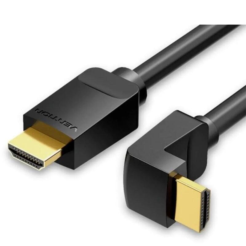 Cable Hdmi 2.0 4k Acodado Vention Aarbf Hdmi Macho Hdmi Macho 1m Negro