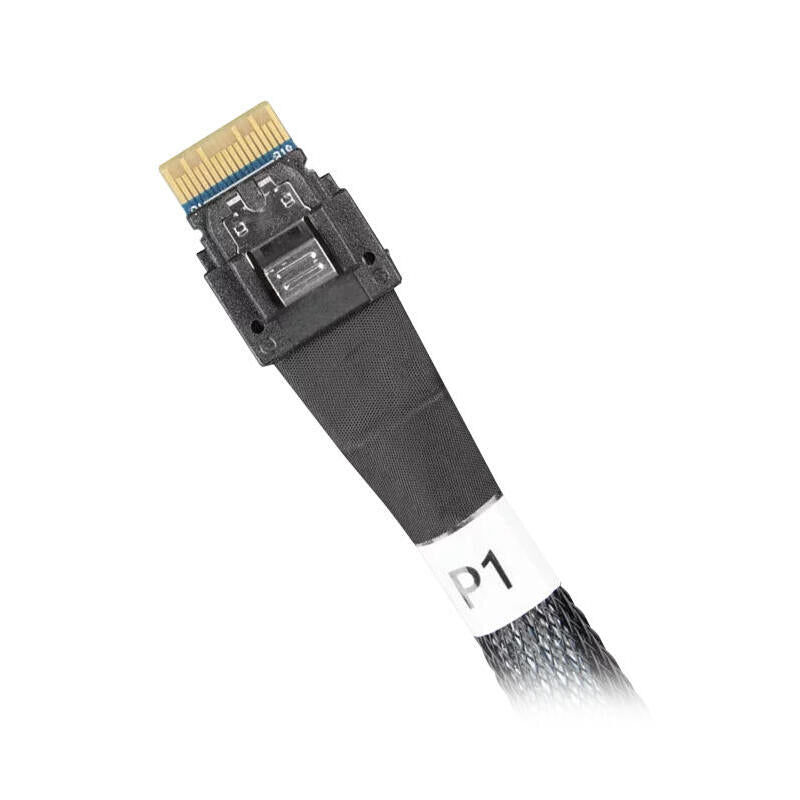 Cable Icy Box Mcio X8 Sff-Ta-1016 > 2x Slimsas X4 Sff-8654 Negro, 50cm Mb310l-B