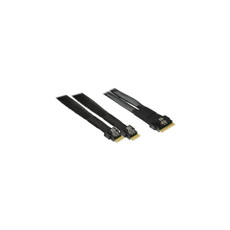 Cable Inter-Tech Sff 8654-8i > 2x Sff 8654-4i Negro, 0,7 Metros 88885662
