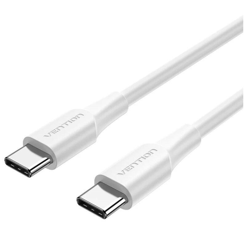 Cable Usb 2.0 Tipo-C 3a Vention Taxwd Usb Tipo-C Macho Usb Tipo-C Macho Hasta 60w 480mbps 50cm Blanco