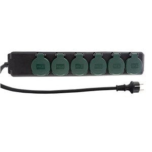 Regleta Rev 0512469555 Base Múltiple 1,4 M 6 Salidas Ac Interior Exterior Negro